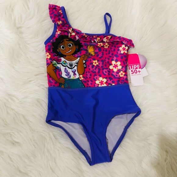 Disney's Encanto Girls One-Piece‎ Swimsuit UPF 50+ Sleeveless Purple Size M 5-6 - Picture 3 of 6